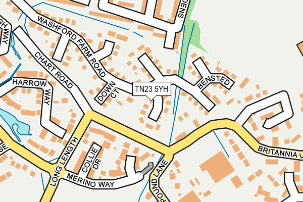 TN23 5YH map - OS OpenMap – Local (Ordnance Survey) TN23 5YH map - OS OpenMap – Local (Ordnance Survey)