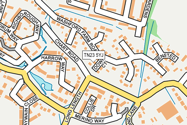 TN23 5YJ map - OS OpenMap – Local (Ordnance Survey) TN23 5YJ map - OS OpenMap – Local (Ordnance Survey)