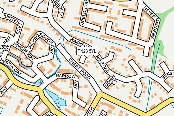 TN23 5YL map - OS OpenMap – Local (Ordnance Survey) TN23 5YL map - OS OpenMap – Local (Ordnance Survey)