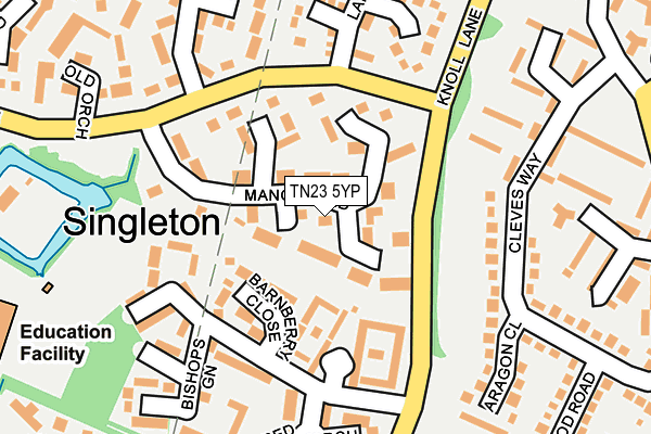 TN23 5YP map - OS OpenMap – Local (Ordnance Survey) TN23 5YP map - OS OpenMap – Local (Ordnance Survey)