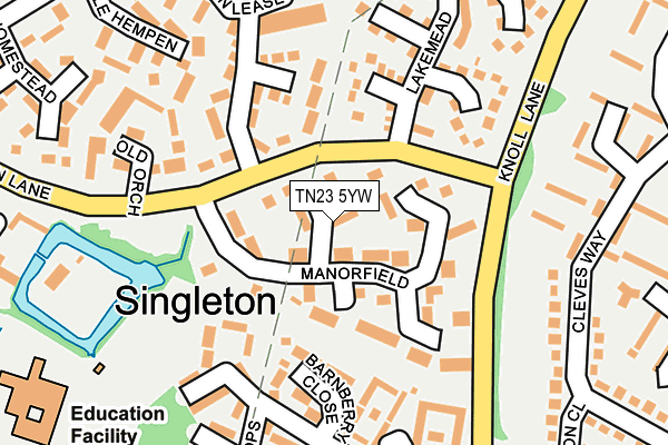 TN23 5YW map - OS OpenMap – Local (Ordnance Survey) TN23 5YW map - OS OpenMap – Local (Ordnance Survey)