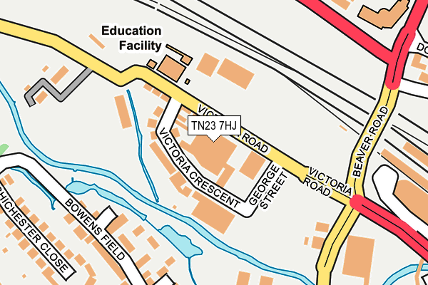 TN23 7HJ map - OS OpenMap – Local (Ordnance Survey) TN23 7HJ map - OS OpenMap – Local (Ordnance Survey)