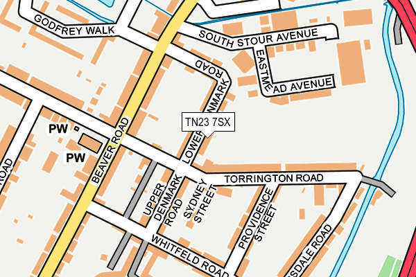 TN23 7SX map - OS OpenMap – Local (Ordnance Survey) TN23 7SX map - OS OpenMap – Local (Ordnance Survey)