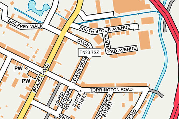 TN23 7SZ map - OS OpenMap – Local (Ordnance Survey) TN23 7SZ map - OS OpenMap – Local (Ordnance Survey)