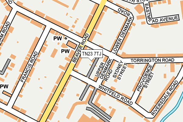 TN23 7TJ map - OS OpenMap – Local (Ordnance Survey) TN23 7TJ map - OS OpenMap – Local (Ordnance Survey)