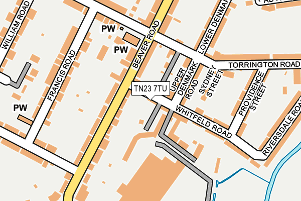 TN23 7TU map - OS OpenMap – Local (Ordnance Survey) TN23 7TU map - OS OpenMap – Local (Ordnance Survey)