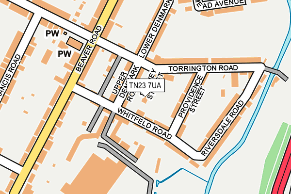 TN23 7UA map - OS OpenMap – Local (Ordnance Survey) TN23 7UA map - OS OpenMap – Local (Ordnance Survey)