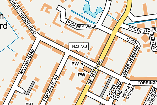 TN23 7XB map - OS OpenMap – Local (Ordnance Survey) TN23 7XB map - OS OpenMap – Local (Ordnance Survey)