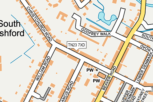 TN23 7XD map - OS OpenMap – Local (Ordnance Survey) TN23 7XD map - OS OpenMap – Local (Ordnance Survey)