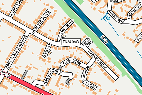 TN24 0AW map - OS OpenMap – Local (Ordnance Survey) TN24 0AW map - OS OpenMap – Local (Ordnance Survey)