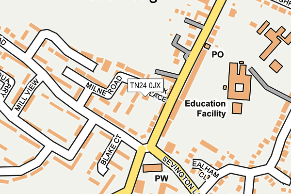 TN24 0JX map - OS OpenMap – Local (Ordnance Survey) TN24 0JX map - OS OpenMap – Local (Ordnance Survey)