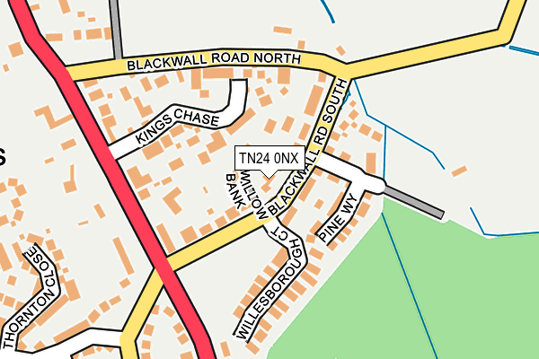 TN24 0NX map - OS OpenMap – Local (Ordnance Survey) TN24 0NX map - OS OpenMap – Local (Ordnance Survey)