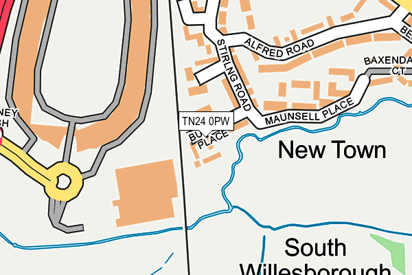 TN24 0PW map - OS OpenMap – Local (Ordnance Survey) TN24 0PW map - OS OpenMap – Local (Ordnance Survey)