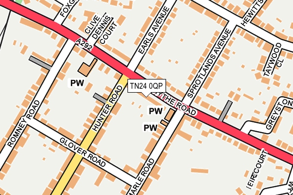 TN24 0QP map - OS OpenMap – Local (Ordnance Survey) TN24 0QP map - OS OpenMap – Local (Ordnance Survey)