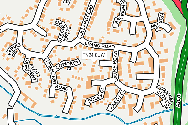 TN24 0UW map - OS OpenMap – Local (Ordnance Survey)