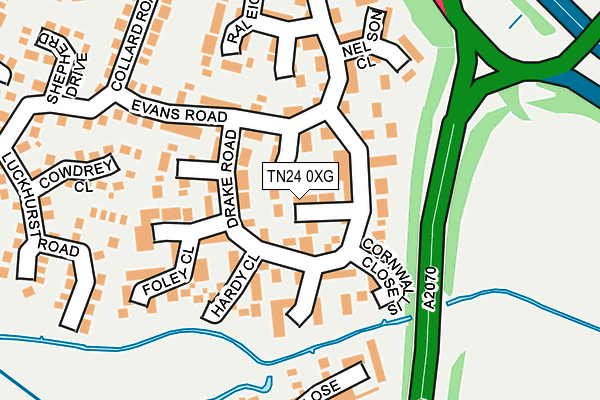 TN24 0XG map - OS OpenMap – Local (Ordnance Survey) TN24 0XG map - OS OpenMap – Local (Ordnance Survey)