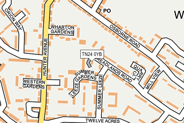 TN24 0YB map - OS OpenMap – Local (Ordnance Survey) TN24 0YB map - OS OpenMap – Local (Ordnance Survey)