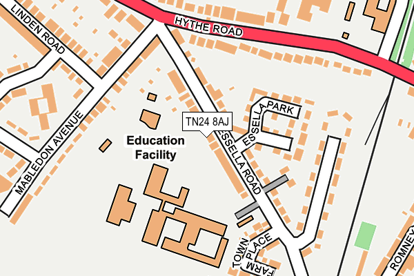 TN24 8AJ map - OS OpenMap – Local (Ordnance Survey) TN24 8AJ map - OS OpenMap – Local (Ordnance Survey)