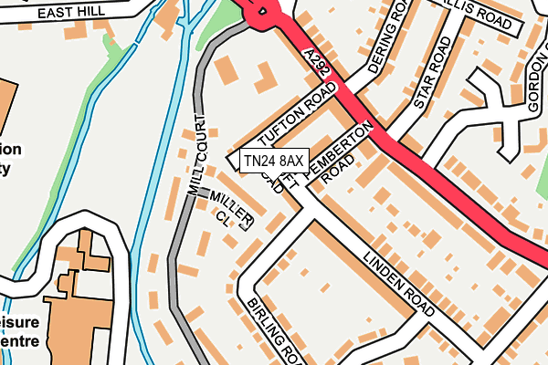 TN24 8AX map - OS OpenMap – Local (Ordnance Survey) TN24 8AX map - OS OpenMap – Local (Ordnance Survey)