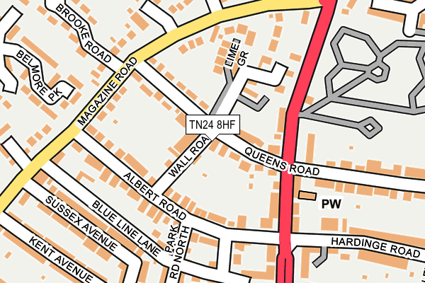 TN24 8HF map - OS OpenMap – Local (Ordnance Survey) TN24 8HF map - OS OpenMap – Local (Ordnance Survey)