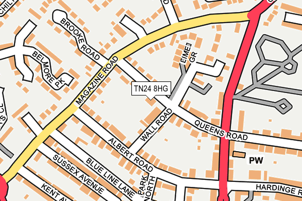 TN24 8HG map - OS OpenMap – Local (Ordnance Survey) TN24 8HG map - OS OpenMap – Local (Ordnance Survey)