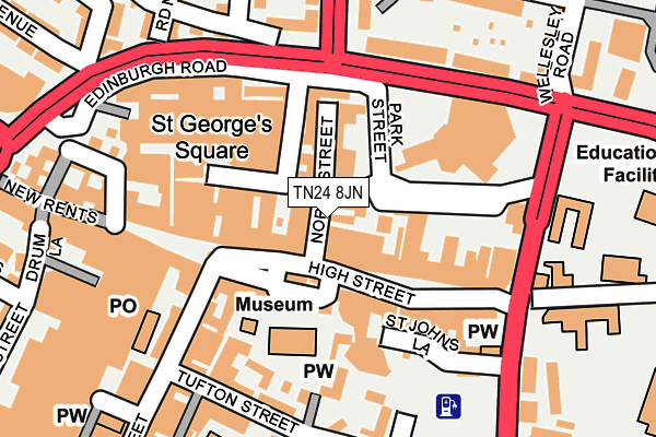 TN24 8JN map - OS OpenMap – Local (Ordnance Survey) TN24 8JN map - OS OpenMap – Local (Ordnance Survey)