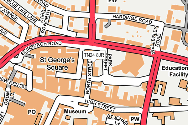 TN24 8JR map - OS OpenMap – Local (Ordnance Survey) TN24 8JR map - OS OpenMap – Local (Ordnance Survey)