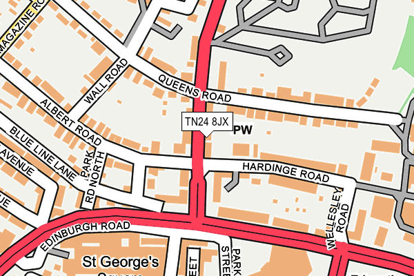 TN24 8JX map - OS OpenMap – Local (Ordnance Survey) TN24 8JX map - OS OpenMap – Local (Ordnance Survey)