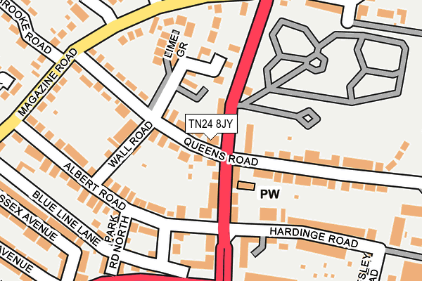 TN24 8JY map - OS OpenMap – Local (Ordnance Survey) TN24 8JY map - OS OpenMap – Local (Ordnance Survey)