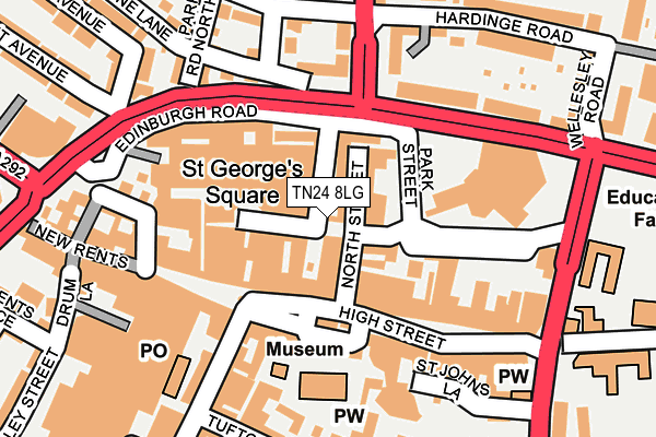 TN24 8LG map - OS OpenMap – Local (Ordnance Survey) TN24 8LG map - OS OpenMap – Local (Ordnance Survey)