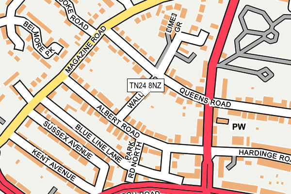 TN24 8NZ map - OS OpenMap – Local (Ordnance Survey) TN24 8NZ map - OS OpenMap – Local (Ordnance Survey)