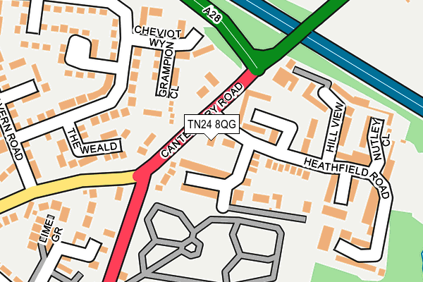 TN24 8QG map - OS OpenMap – Local (Ordnance Survey) TN24 8QG map - OS OpenMap – Local (Ordnance Survey)
