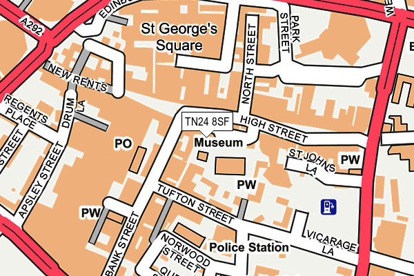 TN24 8SF map - OS OpenMap – Local (Ordnance Survey) TN24 8SF map - OS OpenMap – Local (Ordnance Survey)