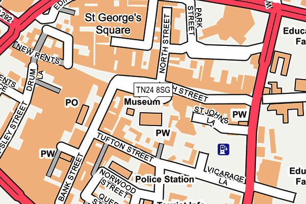 TN24 8SG map - OS OpenMap – Local (Ordnance Survey) TN24 8SG map - OS OpenMap – Local (Ordnance Survey)