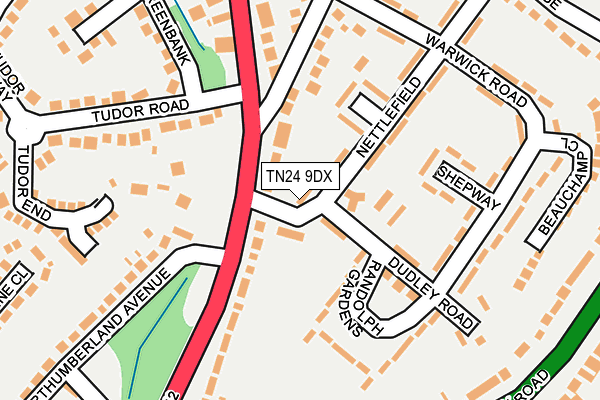 TN24 9DX map - OS OpenMap – Local (Ordnance Survey) TN24 9DX map - OS OpenMap – Local (Ordnance Survey)