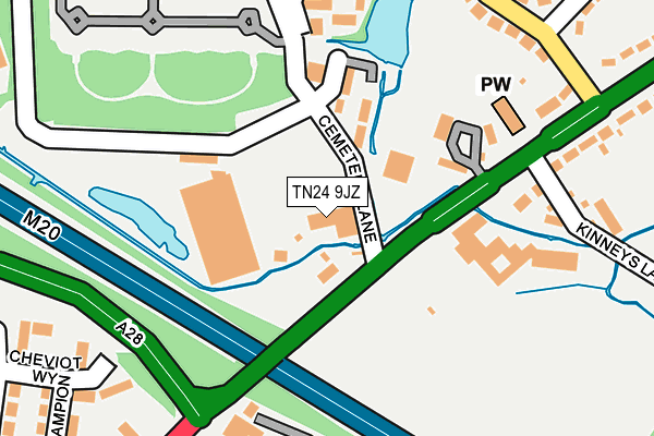 TN24 9JZ map - OS OpenMap – Local (Ordnance Survey) TN24 9JZ map - OS OpenMap – Local (Ordnance Survey)