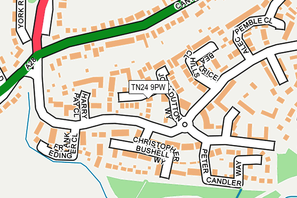 TN24 9PW map - OS OpenMap – Local (Ordnance Survey) TN24 9PW map - OS OpenMap – Local (Ordnance Survey)