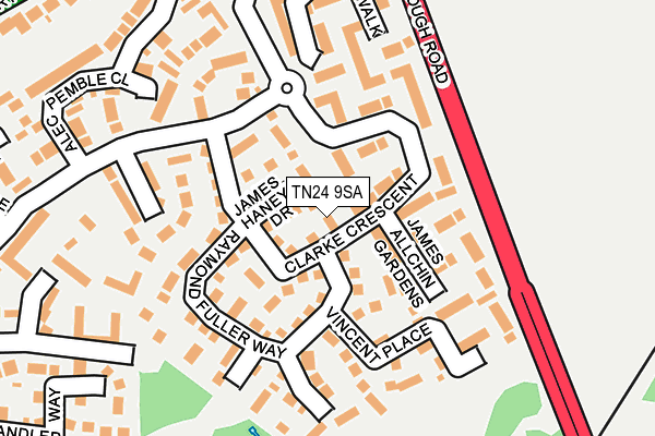 TN24 9SA map - OS OpenMap – Local (Ordnance Survey) TN24 9SA map - OS OpenMap – Local (Ordnance Survey)