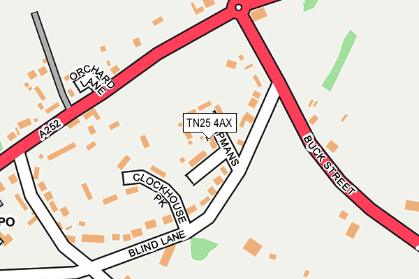 TN25 4AX map - OS OpenMap – Local (Ordnance Survey) TN25 4AX map - OS OpenMap – Local (Ordnance Survey)