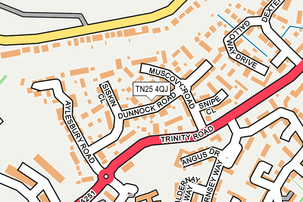 TN25 4QJ map - OS OpenMap – Local (Ordnance Survey) TN25 4QJ map - OS OpenMap – Local (Ordnance Survey)