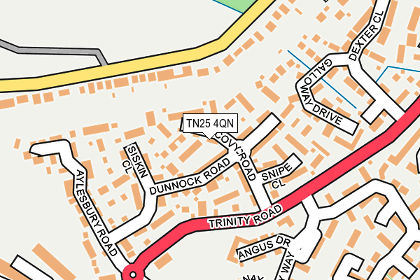 TN25 4QN map - OS OpenMap – Local (Ordnance Survey) TN25 4QN map - OS OpenMap – Local (Ordnance Survey)
