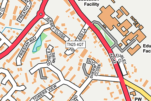 TN25 4QT map - OS OpenMap – Local (Ordnance Survey) TN25 4QT map - OS OpenMap – Local (Ordnance Survey)