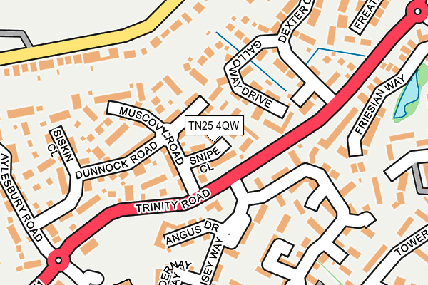 TN25 4QW map - OS OpenMap – Local (Ordnance Survey) TN25 4QW map - OS OpenMap – Local (Ordnance Survey)