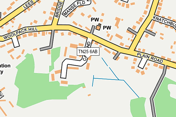 TN25 6AB map - OS OpenMap – Local (Ordnance Survey) TN25 6AB map - OS OpenMap – Local (Ordnance Survey)