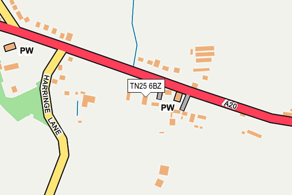 TN25 6BZ map - OS OpenMap – Local (Ordnance Survey) TN25 6BZ map - OS OpenMap – Local (Ordnance Survey)