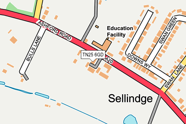TN25 6GD map - OS OpenMap – Local (Ordnance Survey) TN25 6GD map - OS OpenMap – Local (Ordnance Survey)