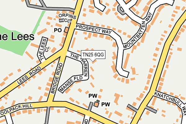 TN25 6QG map - OS OpenMap – Local (Ordnance Survey) TN25 6QG map - OS OpenMap – Local (Ordnance Survey)
