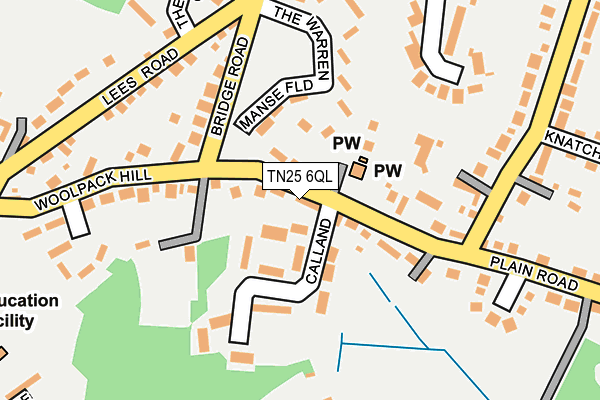TN25 6QL map - OS OpenMap – Local (Ordnance Survey) TN25 6QL map - OS OpenMap – Local (Ordnance Survey)