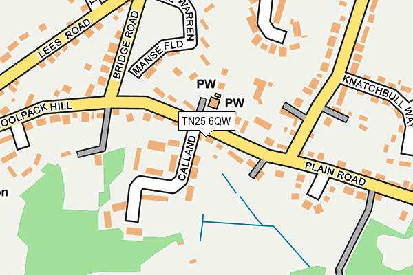 TN25 6QW map - OS OpenMap – Local (Ordnance Survey) TN25 6QW map - OS OpenMap – Local (Ordnance Survey)