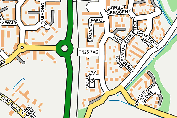 TN25 7AG map - OS OpenMap – Local (Ordnance Survey) TN25 7AG map - OS OpenMap – Local (Ordnance Survey)